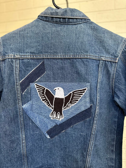 70’s Selvedge Denim Jacket w/ Hand Embroidered Patchwork
