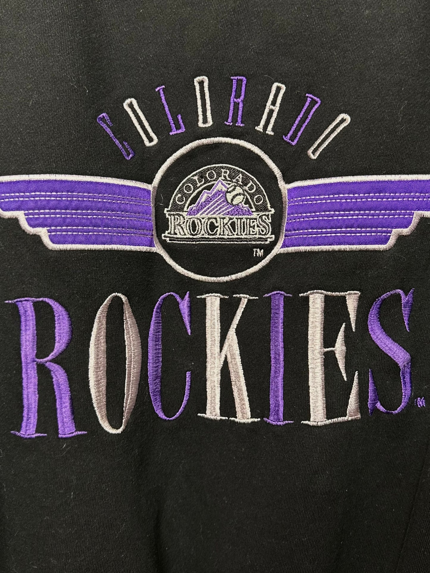 90s Colorado Rockies Wings Embroidered Heavyweight Sweatshirt (Unisex L)