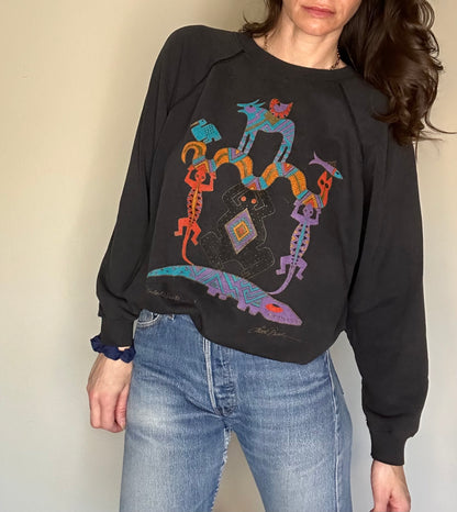 80’s Raglan Southwestern Kindred Spirts” Artist Sweatshirt (Women’s L/XL)