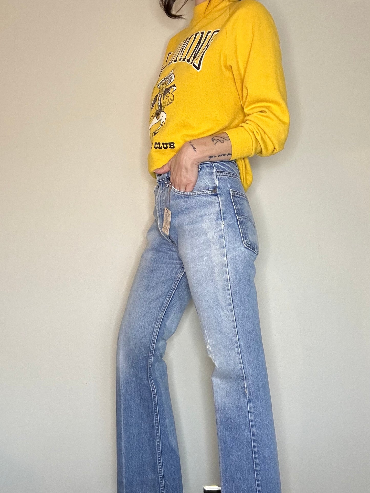 70’s Levi’s 517 Orange Tab Half Fade Distressed Bootcut Jeans (32x30 / Modern 8)