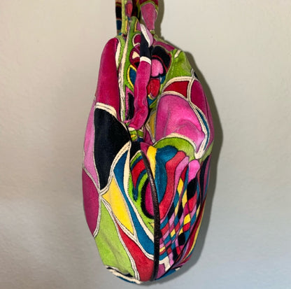 60’s Emilio Pucci by Jana Stained Glass Velvet Shoulder Bag