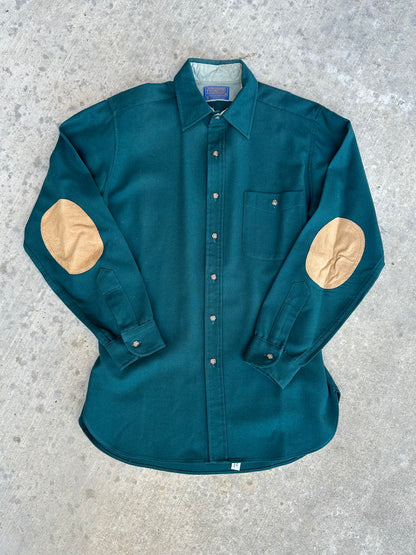 70’s Pendleton Suede Patch Solid Wool Shirt (Men’s M)