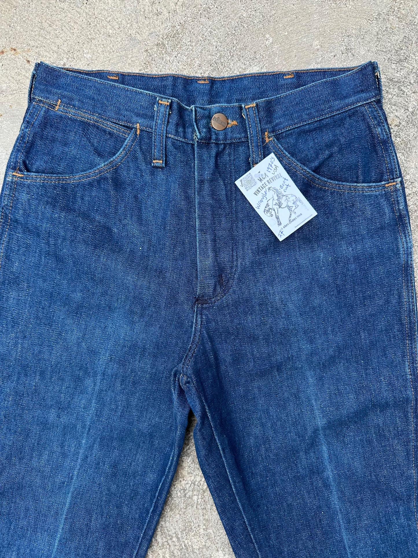 70’s Wrangler Indigo No Fault Denim Boot Flare Jeans (Men’s 28x28/Women’s 26)
