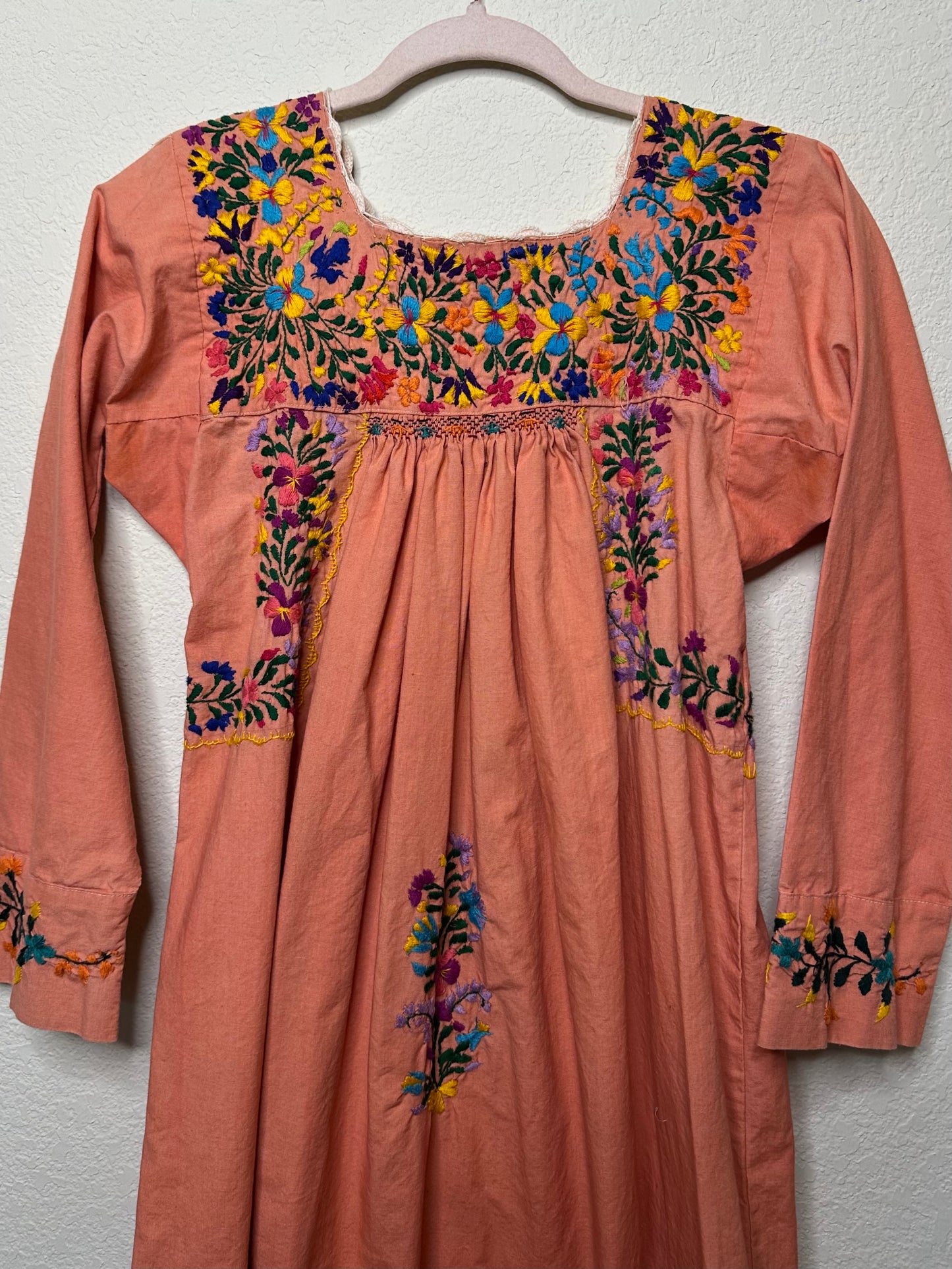 60’s Oaxacan Embroidered Cotton Maxi Dress (XS/S)