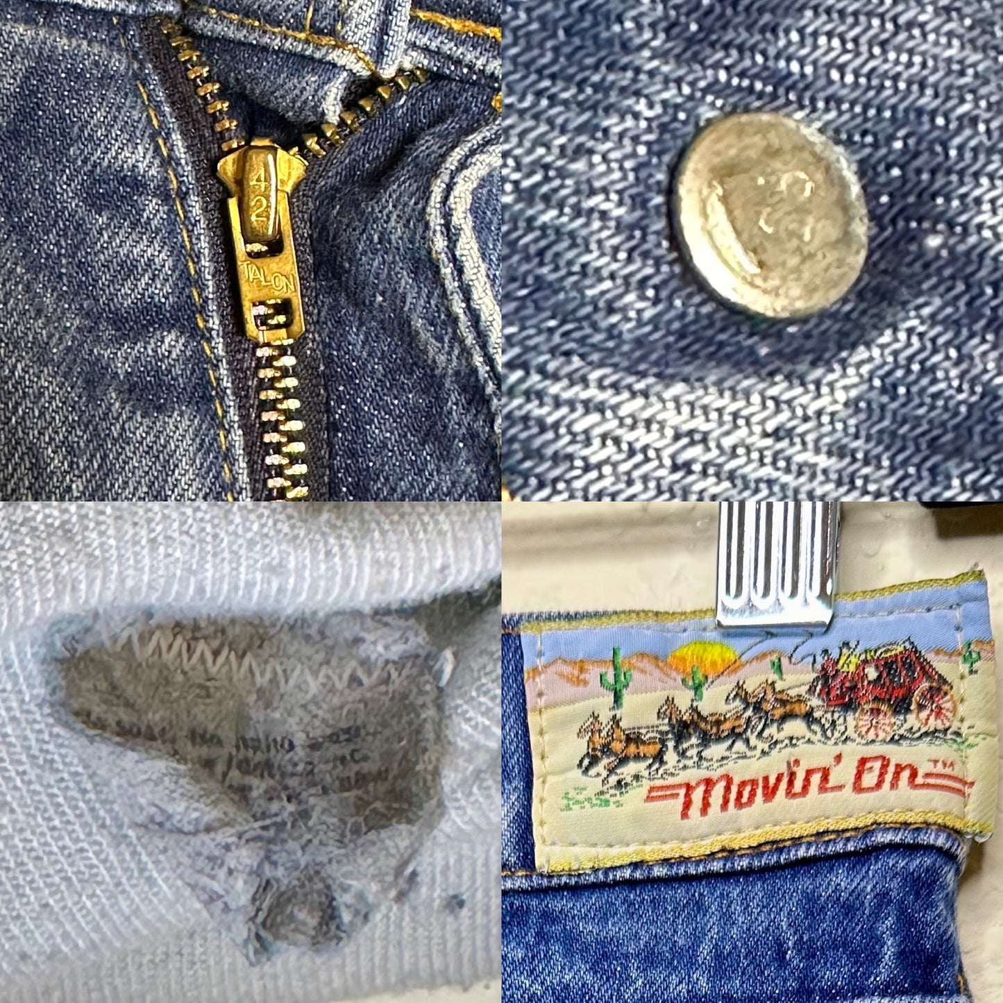 70’s Levi’s Movin’ On Riveted Orange Tab Bootcut Jeans (32x31/Modern 8/10)