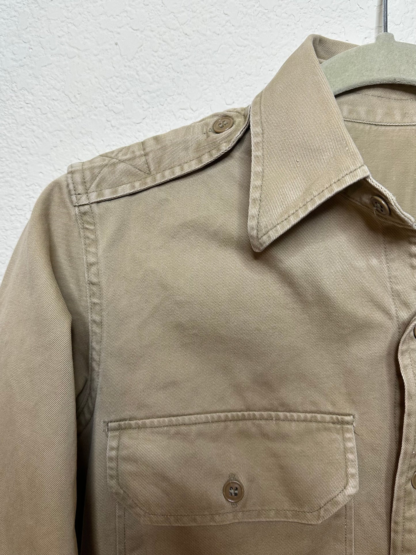 40’s/50’s Military Khaki Officer Field Shirt (Unisex S/M)