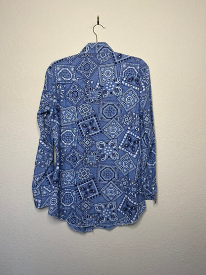 Rare 60’s/70’s H Bar C Ranchwear Bandana Pearl Snap Shirt (Unisex S/M)