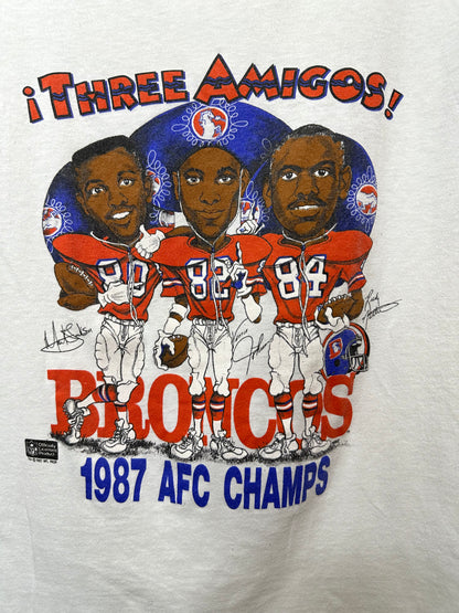 80’s Denver Broncos Big Head Three Amigos Graphic Tee USA (Unisex M)