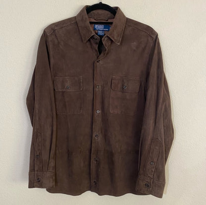 90’s Polo Ralph Lauren Brown Suede Overshirt (Men’s M)