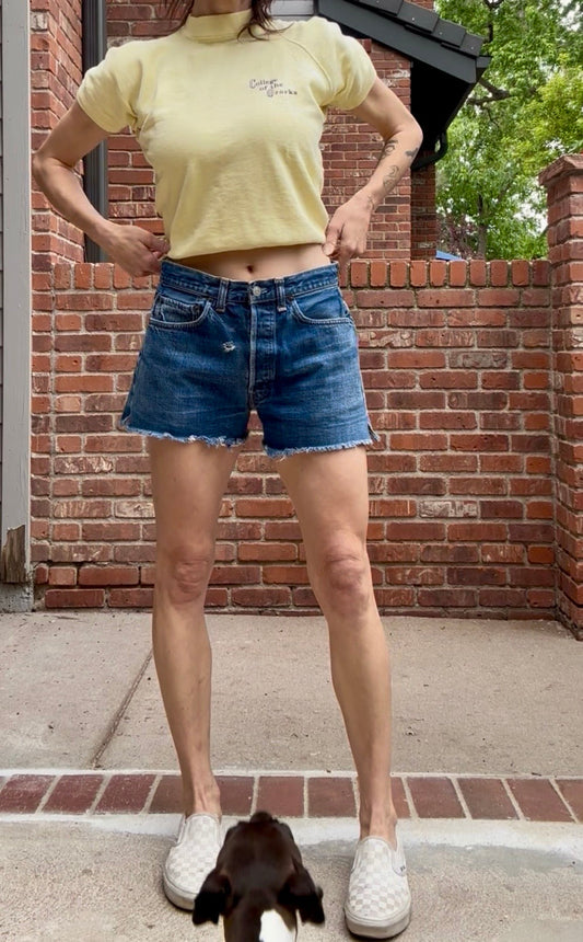 60’s LEVI’S BIG E Redline Selvedge Denim Cutoff Shorts (31” / Modern 29)