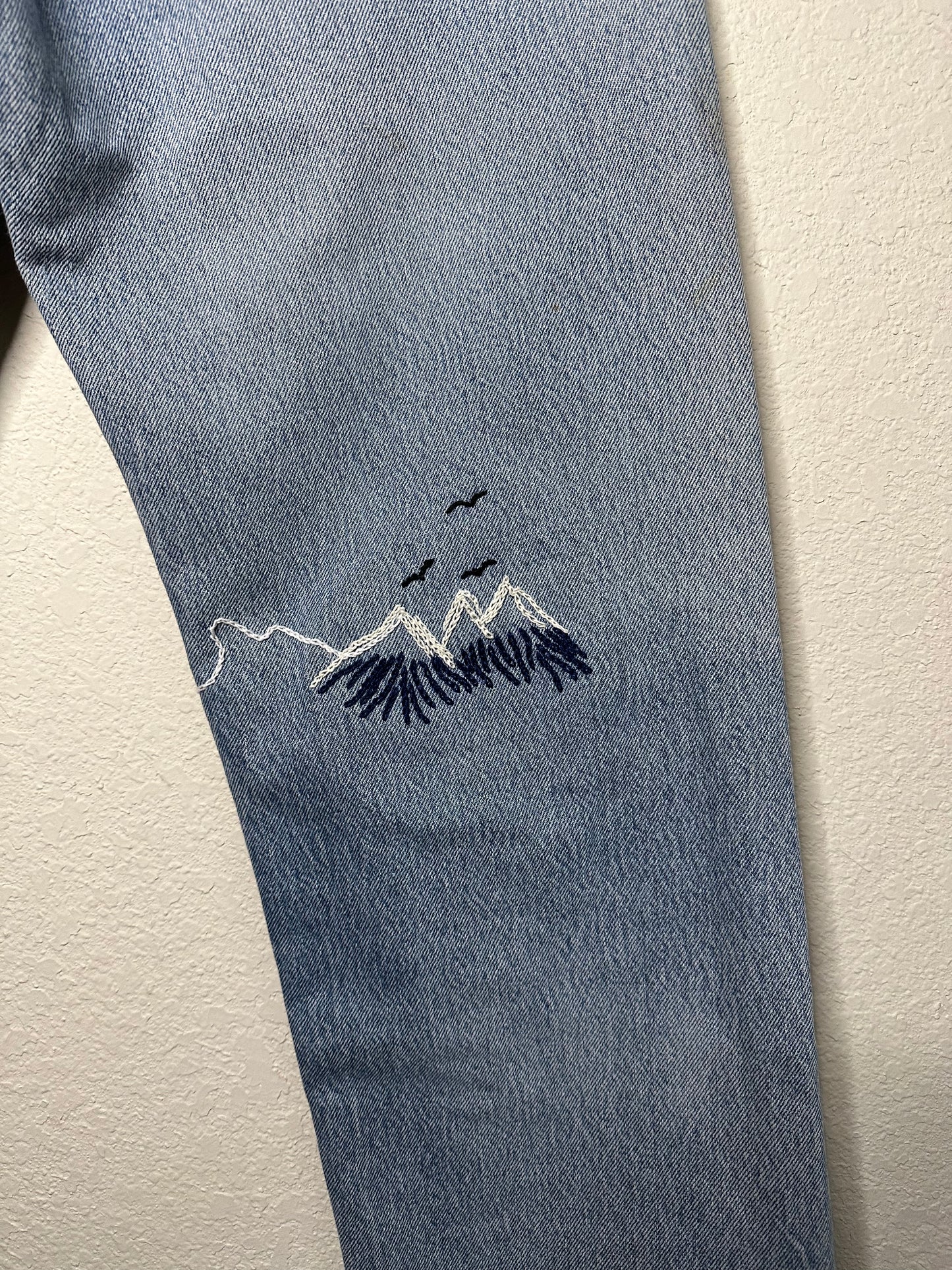 MCA Vintage Revival: 80’s Levi’s 501’s - Hand Patched & Hand Embroidered (31x32 / Modern 8)