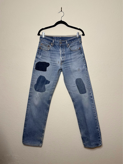 MCA Vintage Revival: Custom 90’s Levi’s 501XX Boro Patchwork Jeans (Modern 4/6)