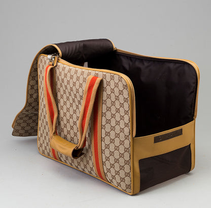 Vintage Gucci Monogram Web Dog / Pet Carrier