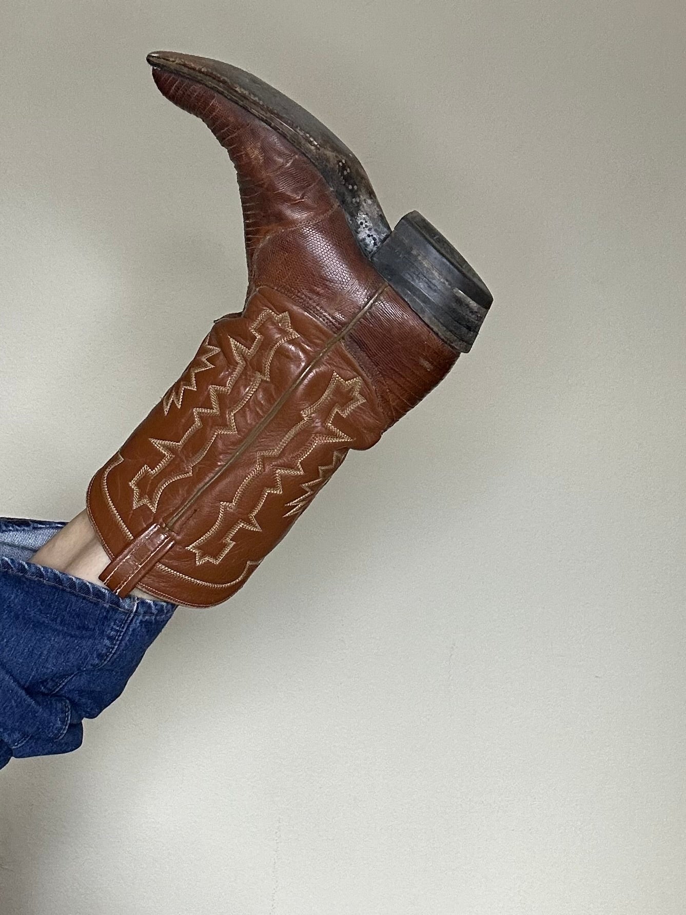 70's Tony Lama Black Label Exotic Cowboy Boots (Men's 8.5/Women's