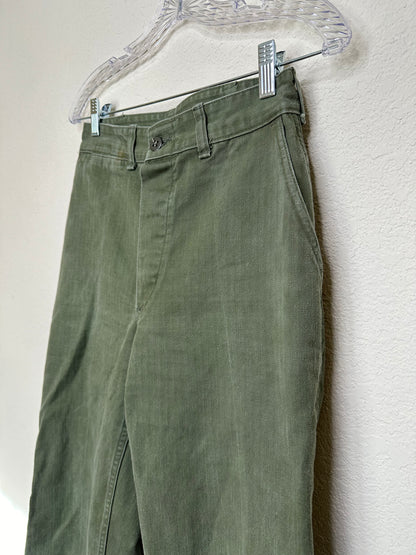 RARE 50’s Military HBT Herringbone Twill Cotton Utility Pants (27x30)