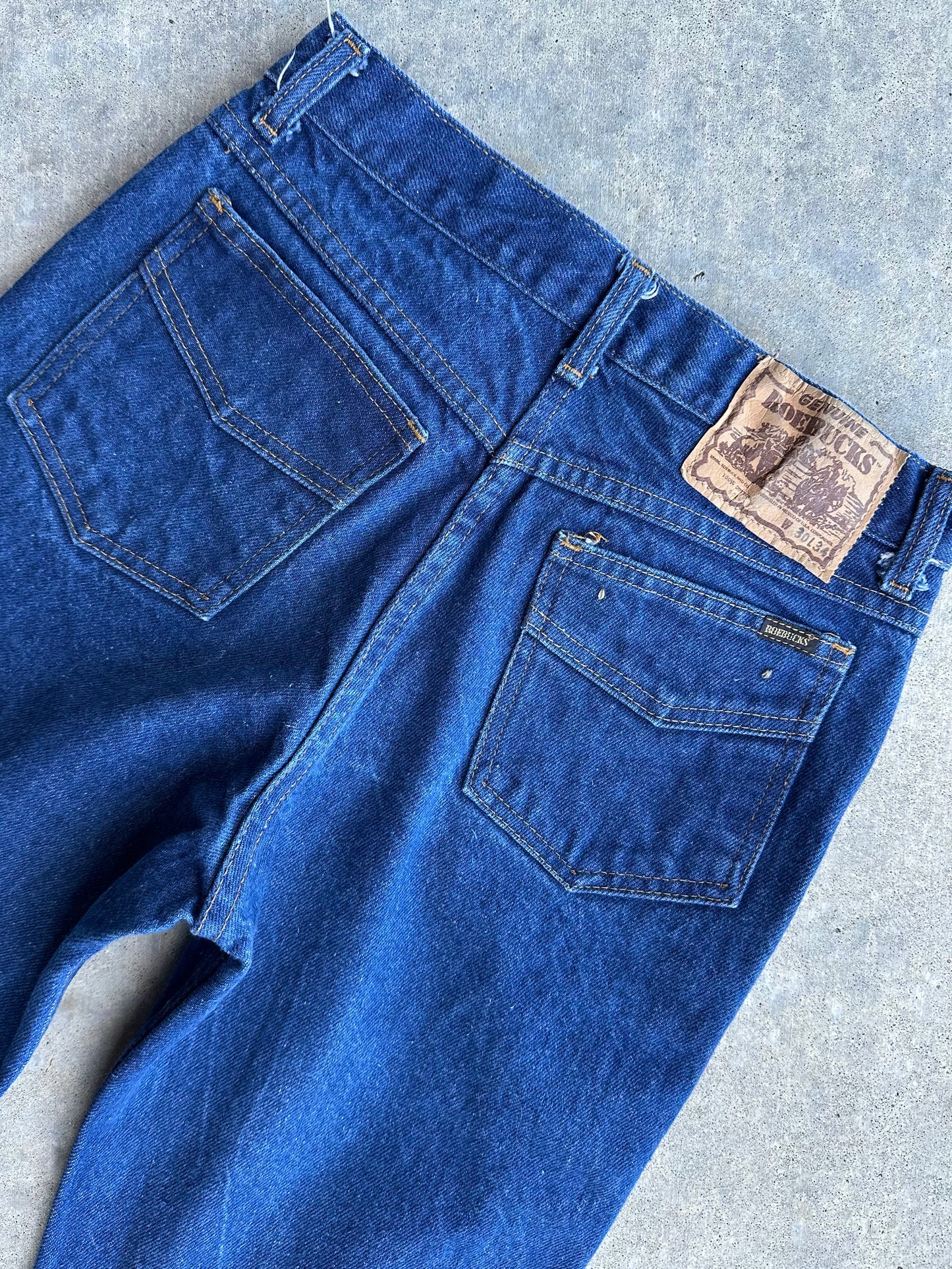 80’s Roebuck’s STF Stovepipe Indigo Denim Jeans (Men’s 27x32 / Women’s 26)