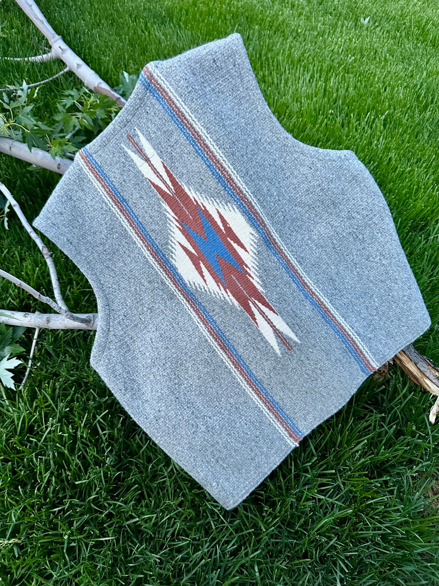 1980’s Ortega’s Chimayo Hand Woven Wool Blanket Vest (Women’s M)