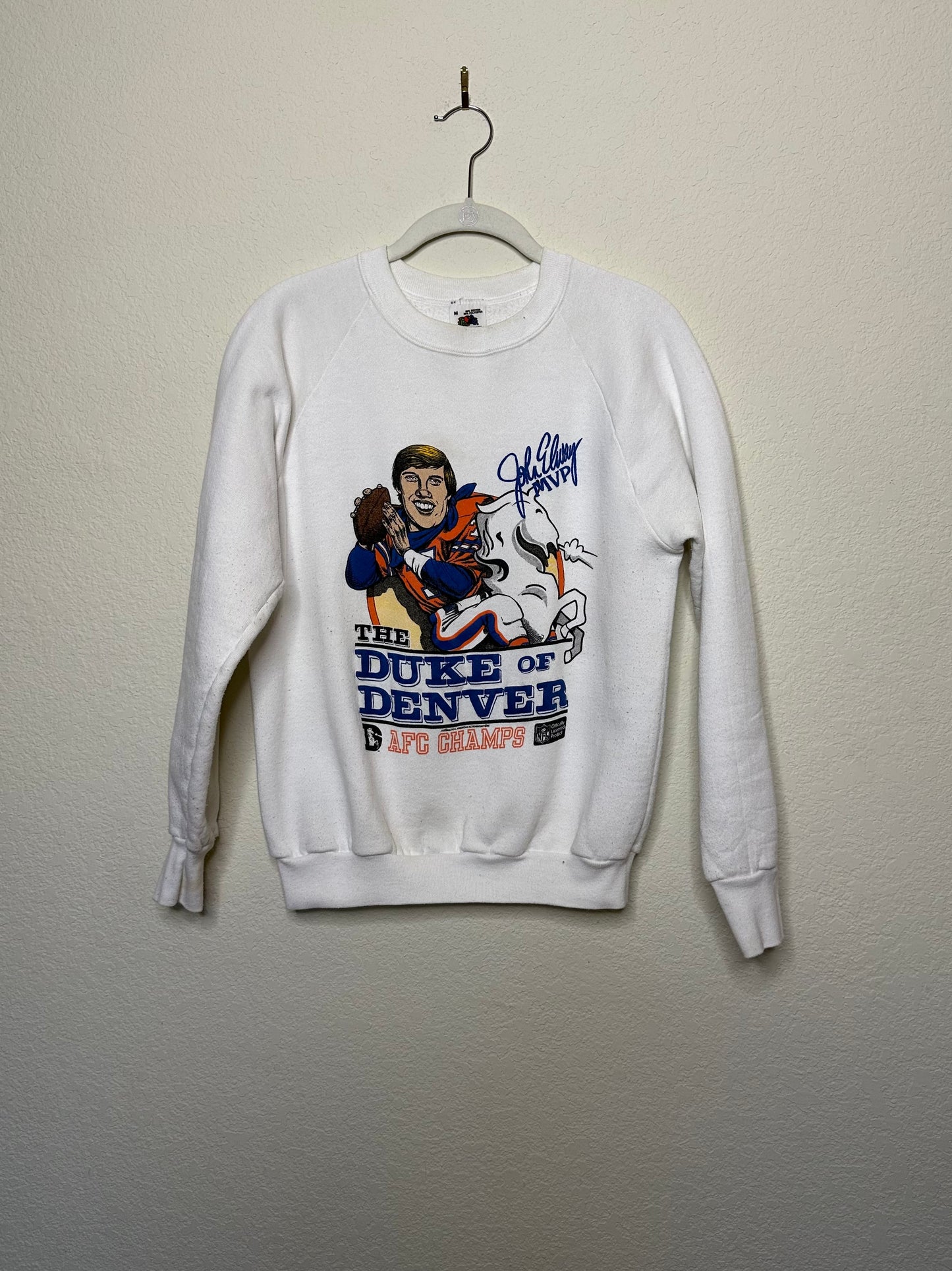 80’s Raglan John Elway Duke of Denver Sweatshirt USA (Unisex S)