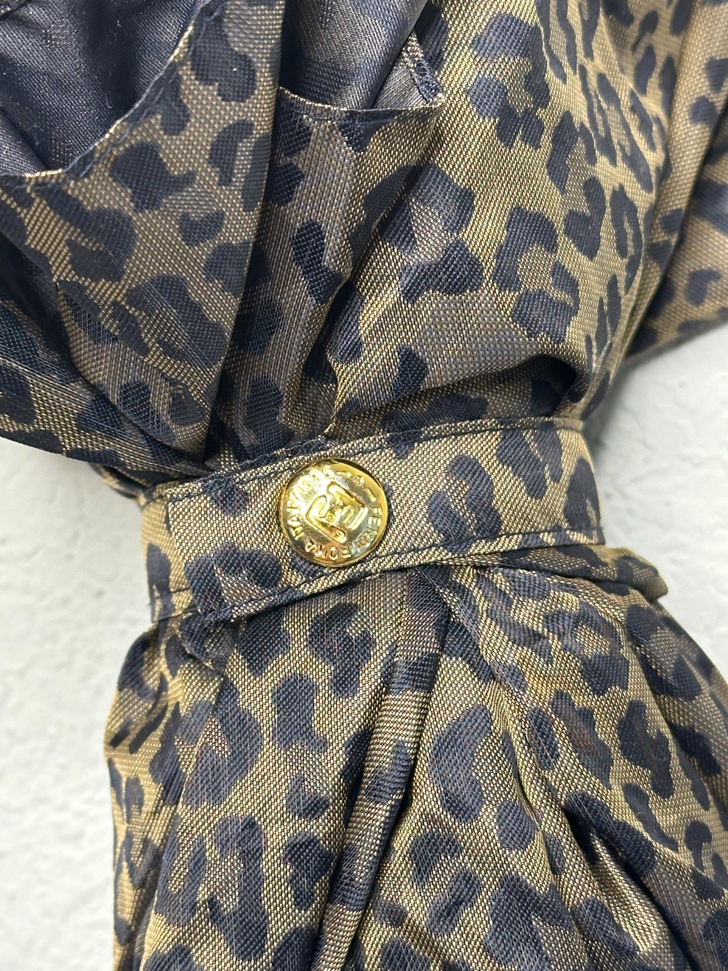 70’s Fendi Leopard Print Packable Umbrella