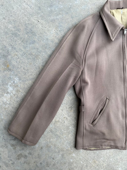 RARE 40’s Wool Gabardine Western Raglan Zip-Up Jacket (Unisex S)