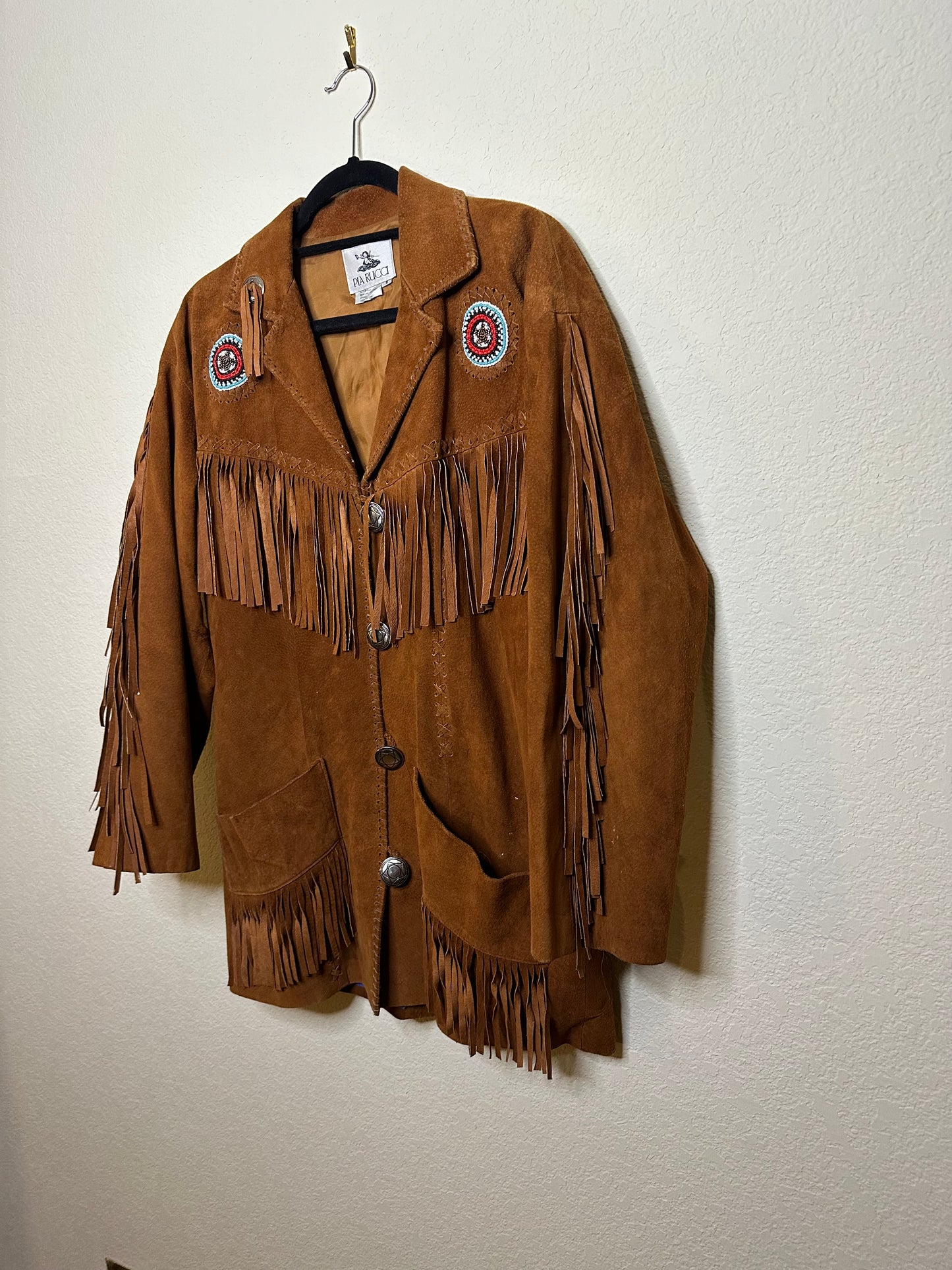 90’s Pia Rucci Beaded Suede Fringe Western Jacket (Women’s M/L)