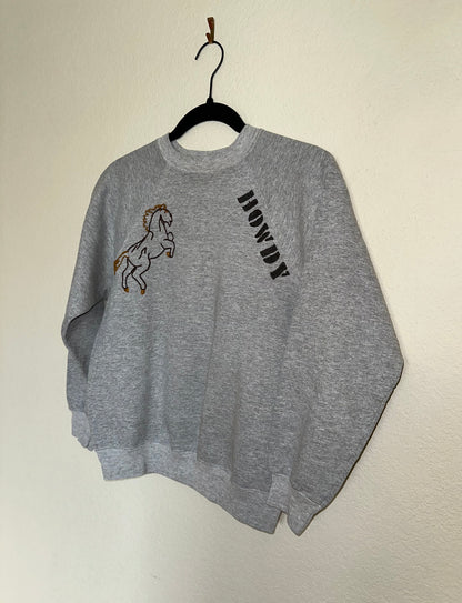 Vintage Raglan Sweatshirt Hand Embroidered (Women’s XS/S)