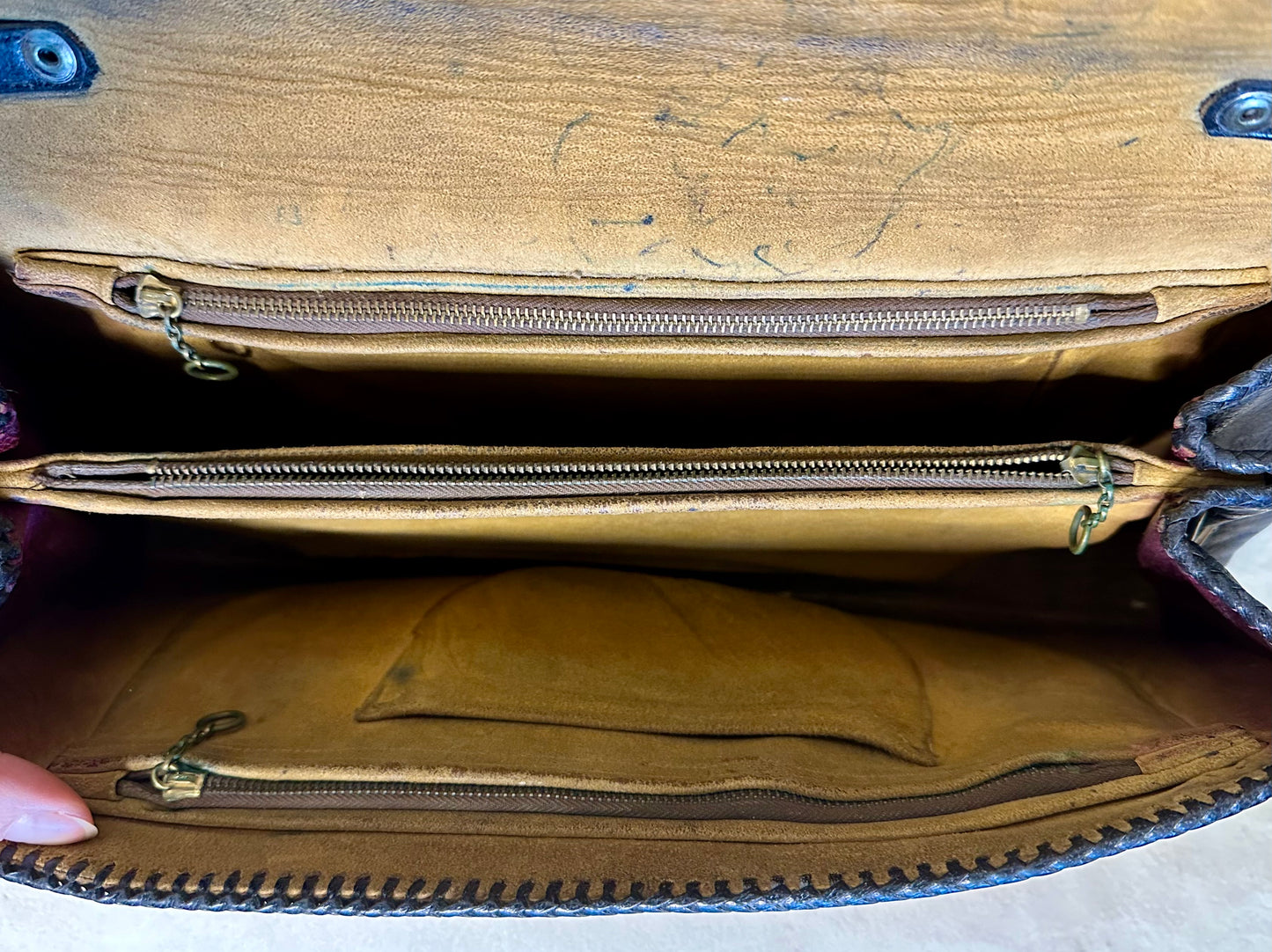 40’s Hand-Tooled Leather Western Bag