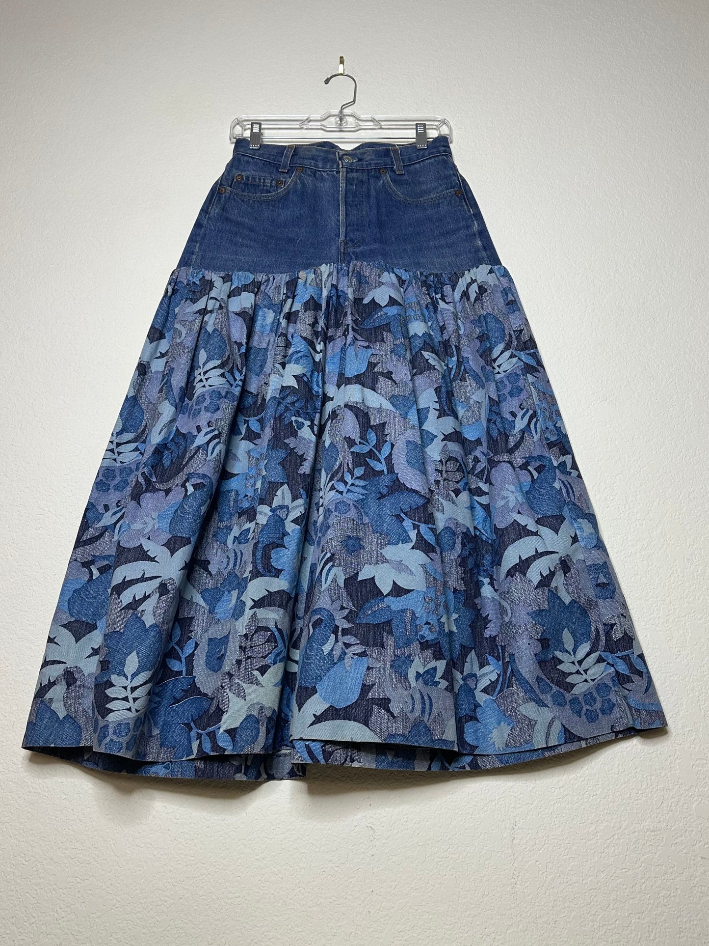 70’s Levi’s 701 Reworked Denim Midi Skirt (0/2)