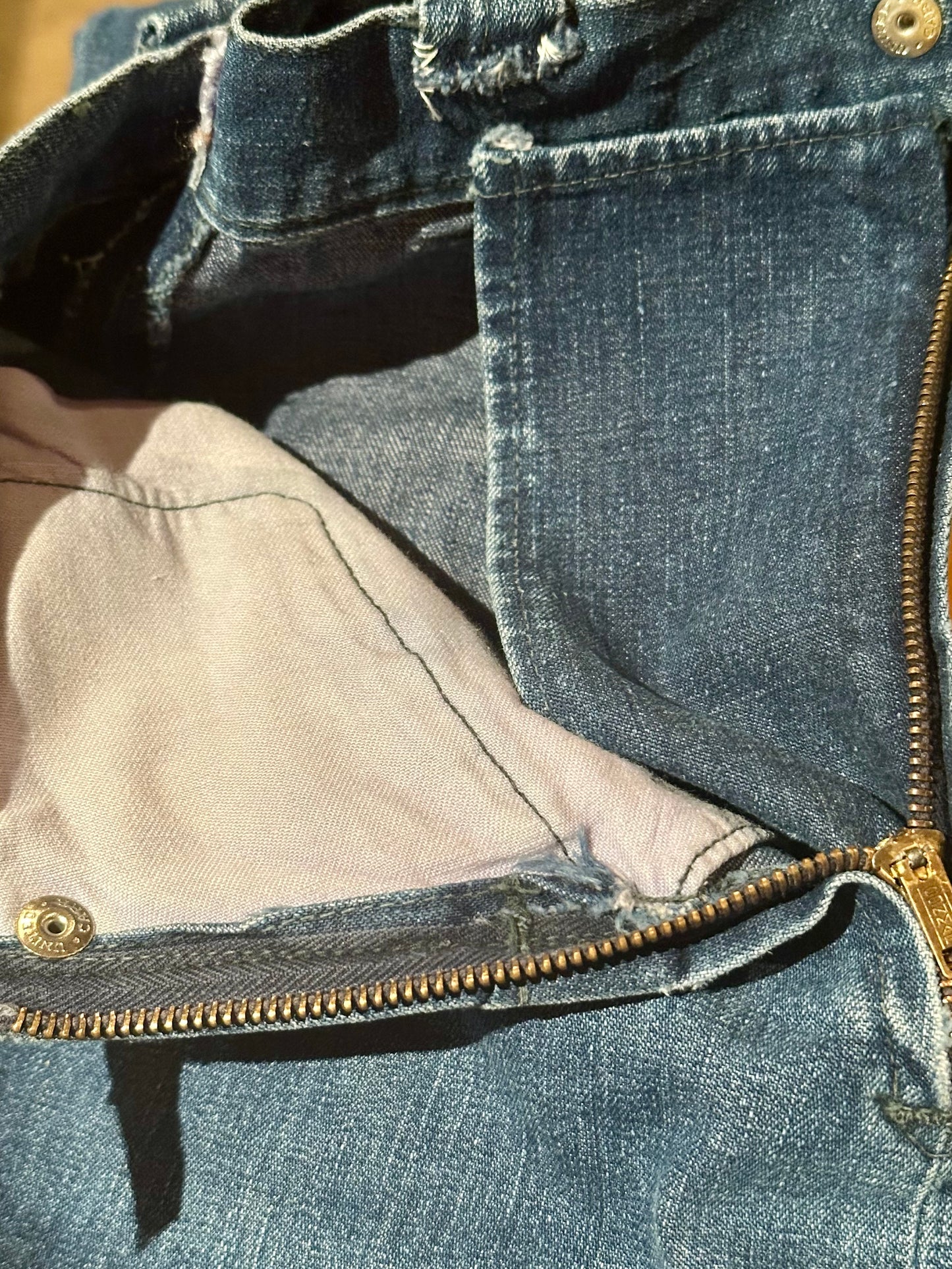 Rare 50’s LEVI’S Big E Western Side Zip Shorthorn Denim Pants (Women’s 24/25)