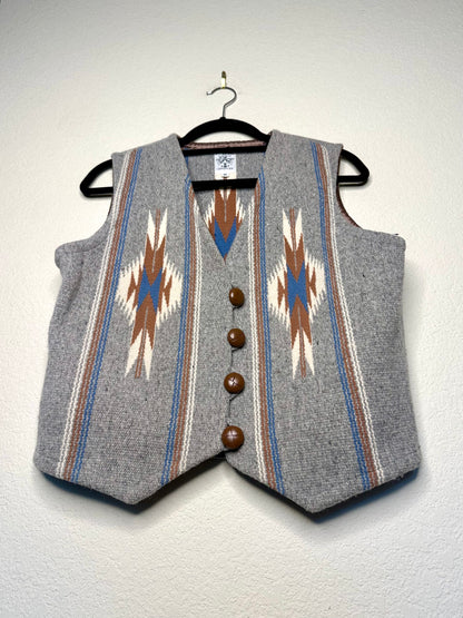 1980’s Ortega’s Chimayo Hand Woven Wool Blanket Vest (Women’s M)