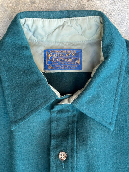 70’s Pendleton Suede Patch Solid Wool Shirt (Men’s M)