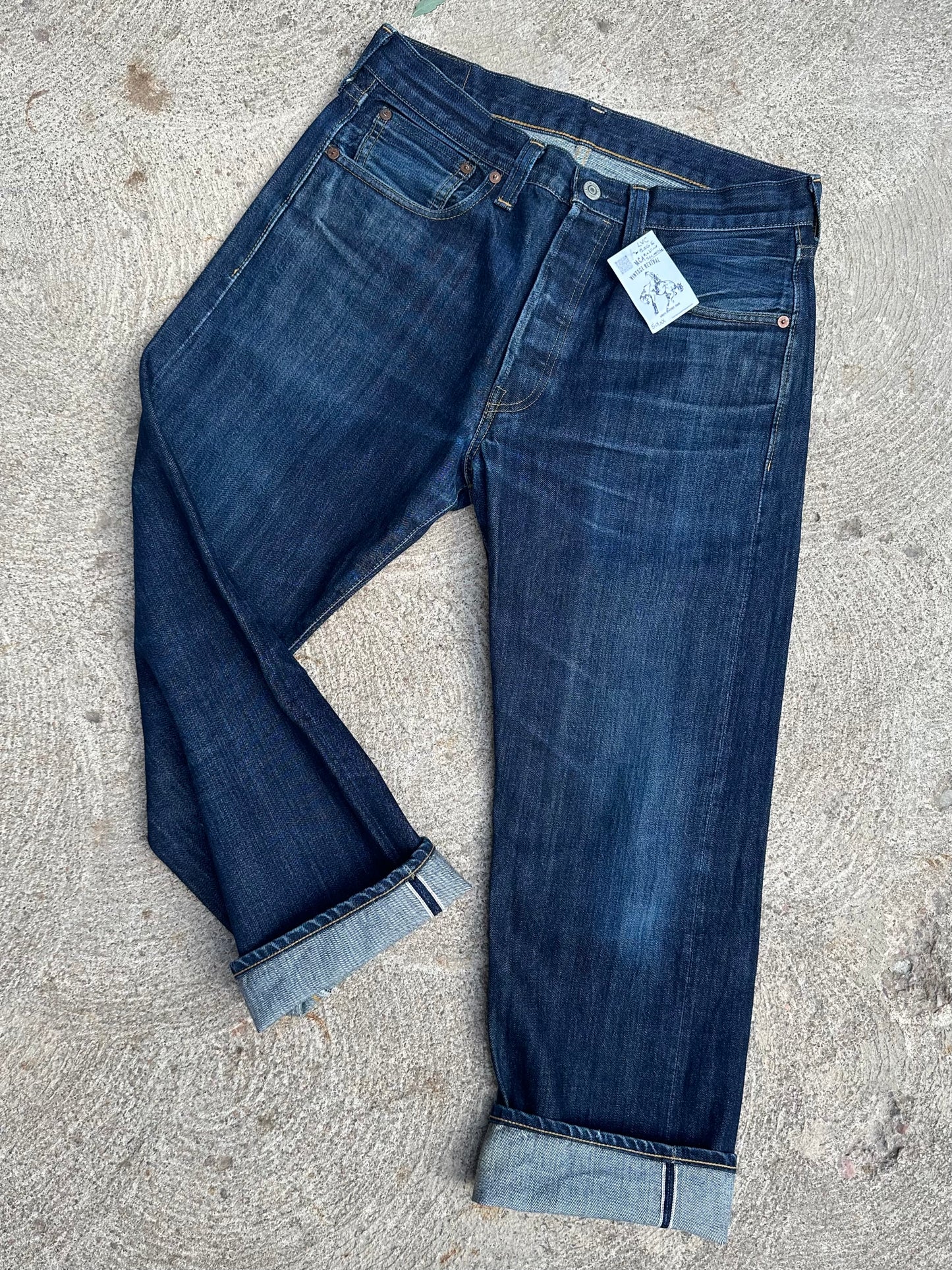 1947 LEVI’S LVC Big E 501XX Redline Selvedge Japanese Denim Jeans USA (30x31/Modern 28/29) Repro