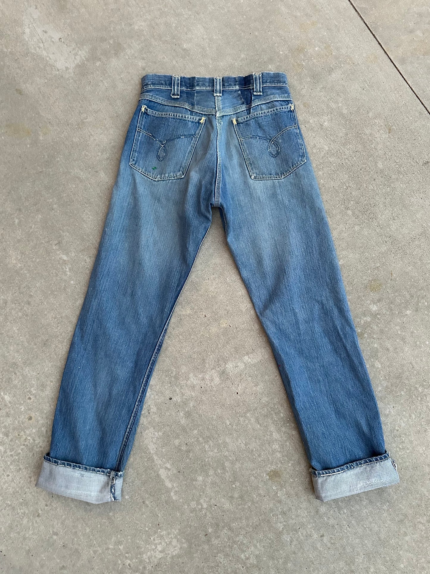 RARE 40’s Key Donut Button Half Selvedge Denim Jeans (32x34)