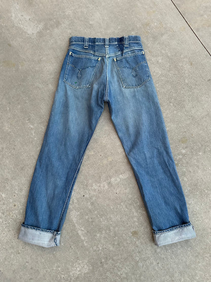 RARE 40’s Key Donut Button Half Selvedge Denim Jeans (32x34)