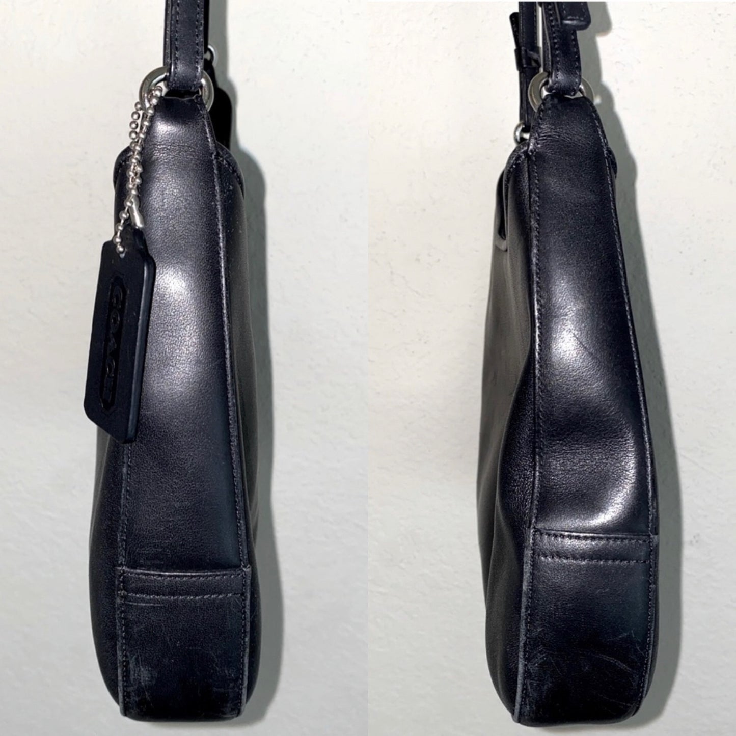 Y2K COACH Black Leather Shoulder Bag