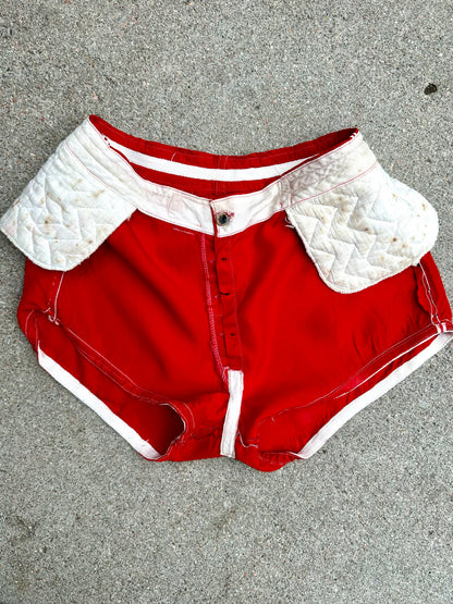 40’s Men’s Satin Padded Athletic Gym Mini Shorts (Women’s XS/S)