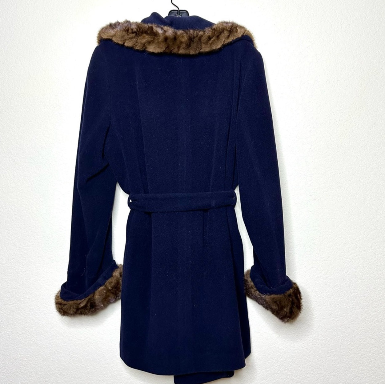 70’s Louis Féraud Mink Trim Angora Wrap Coat (M/L)