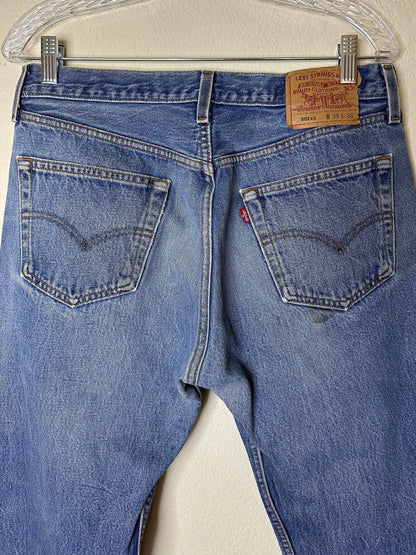 MCA Vintage Revival: 90’s Levi’s 501xx USA Jeans w/ Patchwork Hem Cuff (32x34 / Modern 8/10)