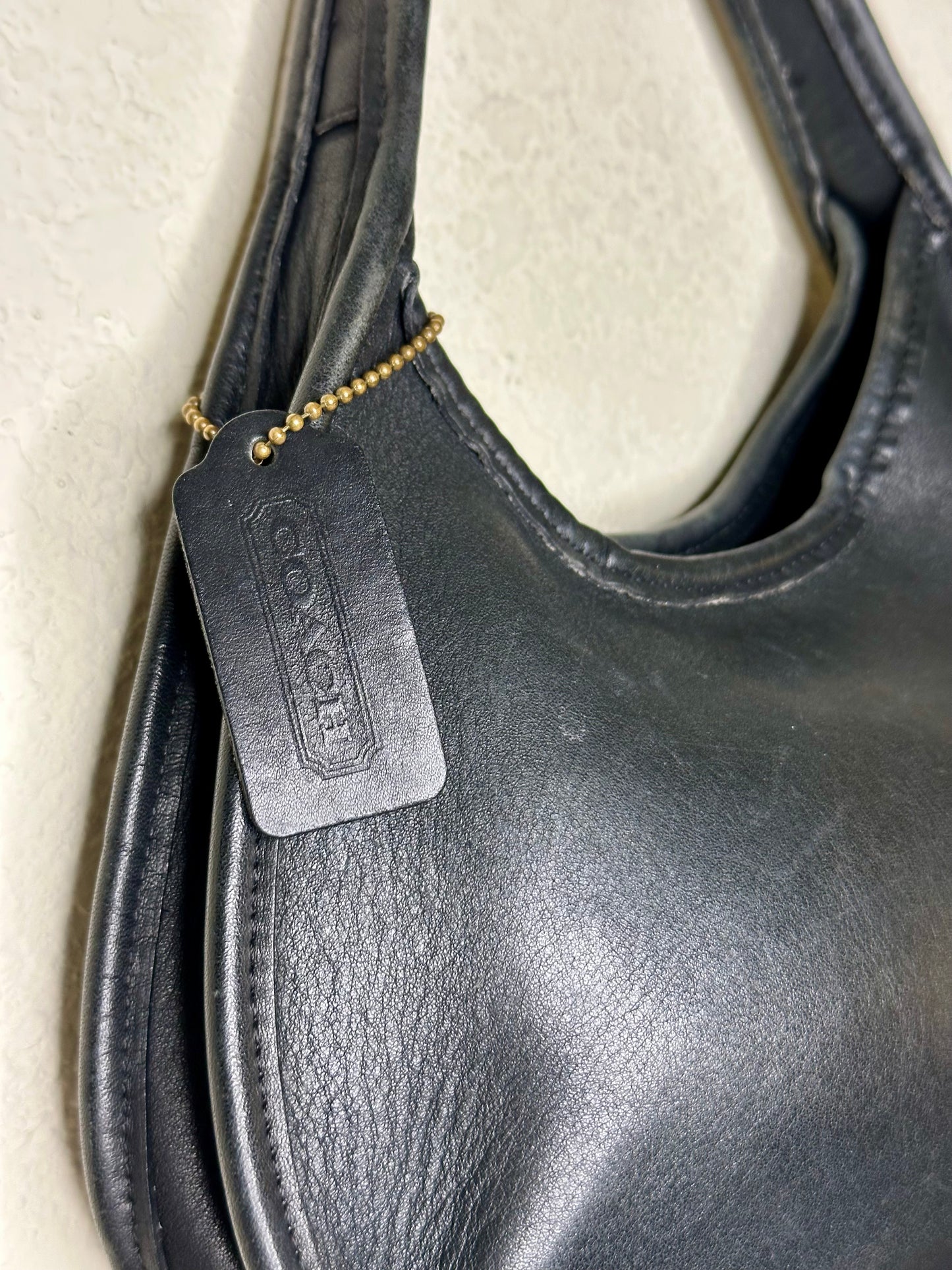 90’s COACH Black Leather Ergo Mini Satchel Bag USA