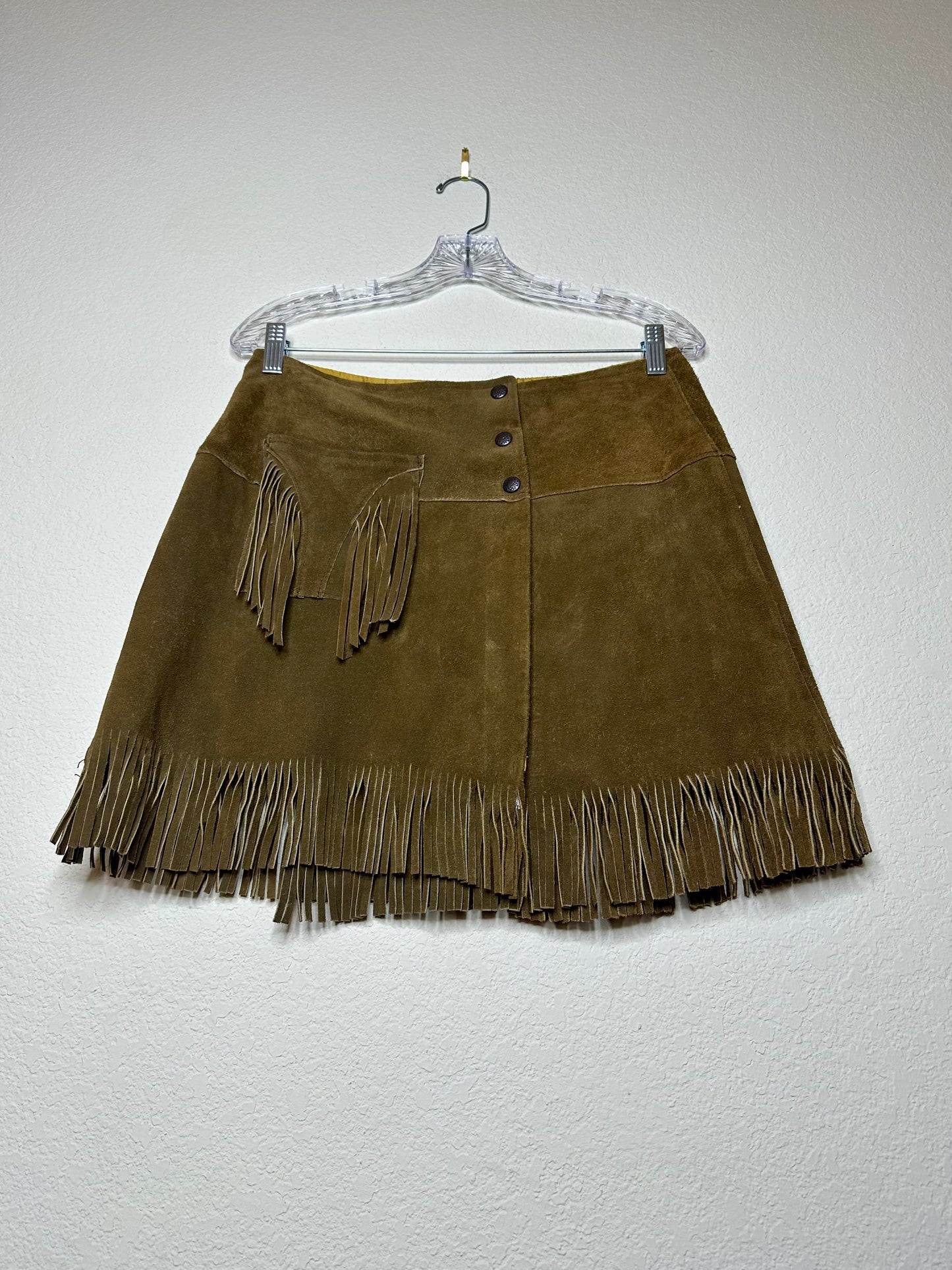 60’s Pioneer Wear Suede Fringe Western Wrap Skirt (M/L)