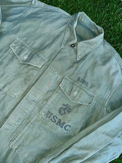 50’s Military P56 Cotton Sateen Utility Shirt OG107 (Unisex M)