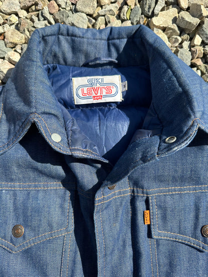 Rare 70’s Ski Levi’s Orange Tab Denim Goose Down Puffer Vest (Unisex M)
