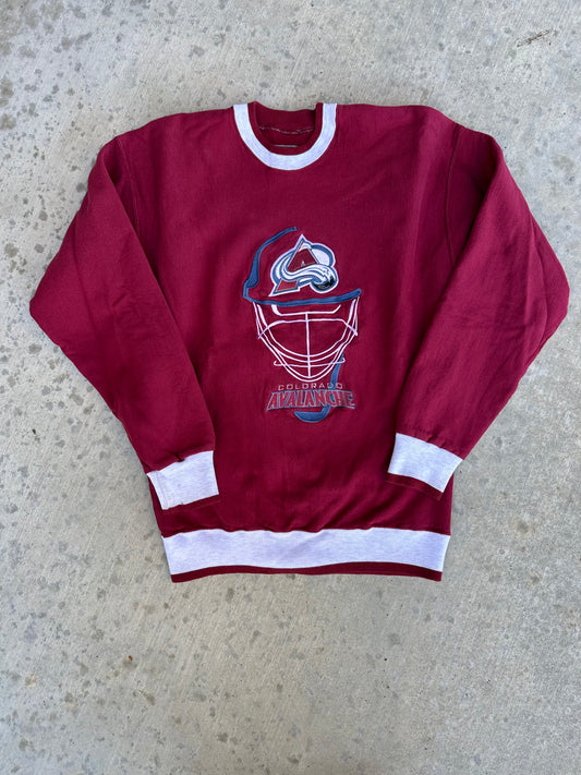 90’s Colorado Avalanche Embroidered Crewneck Sweatshirt (Unisex L))