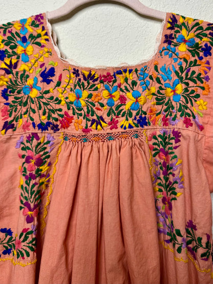 60’s Oaxacan Embroidered Cotton Maxi Dress (XS/S)