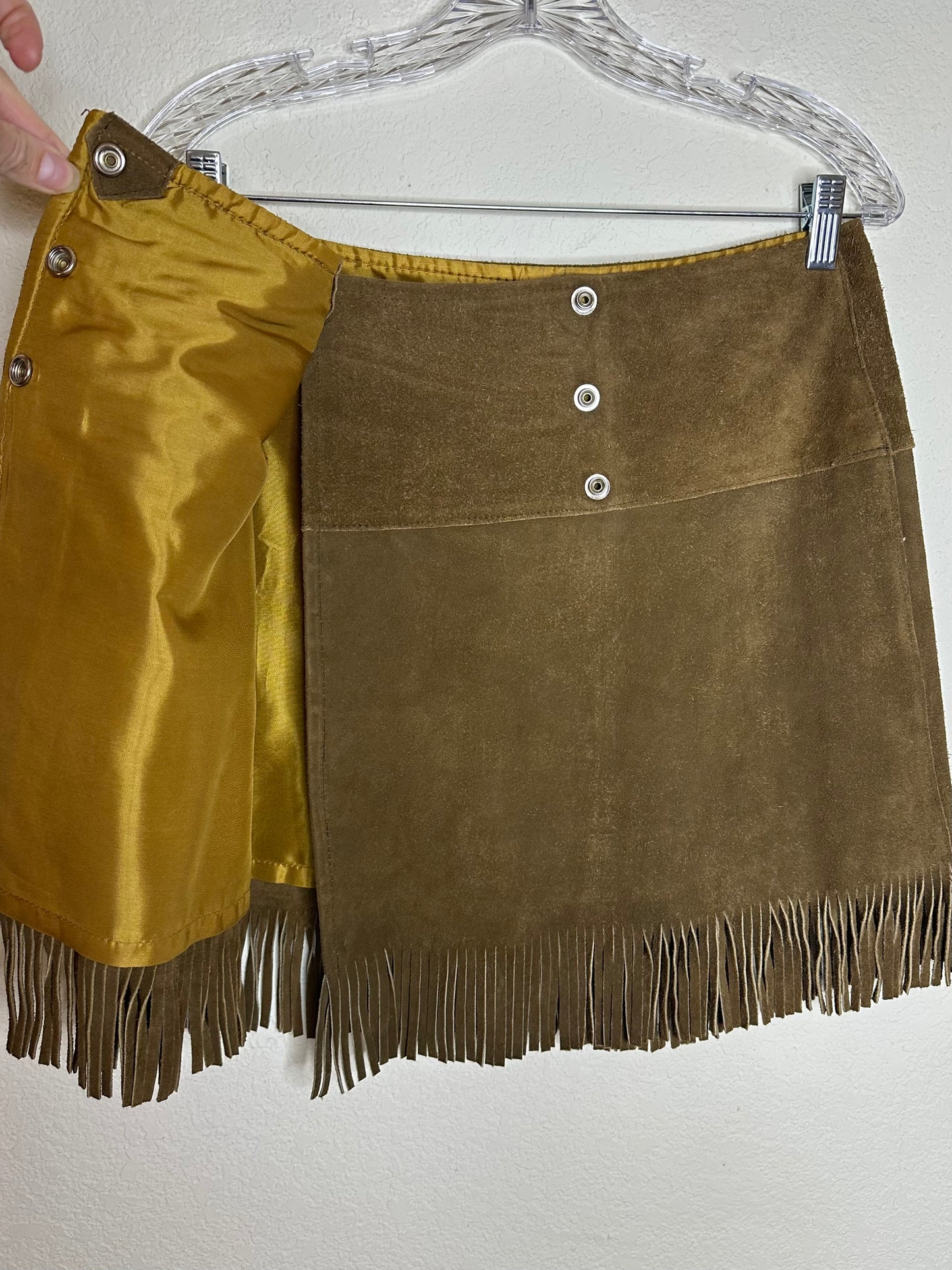 60’s Pioneer Wear Suede Fringe Western Wrap Skirt (M/L)