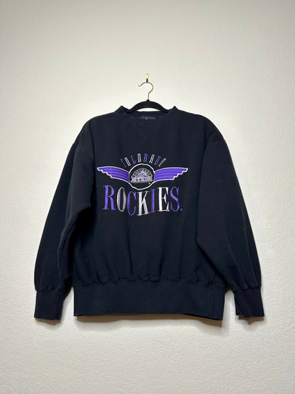 90s Colorado Rockies Wings Embroidered Heavyweight Sweatshirt (Unisex L)