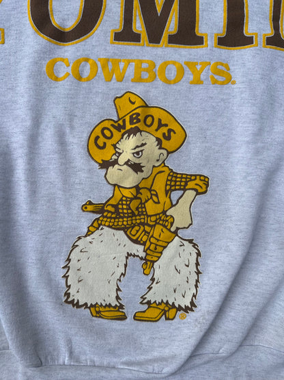 Rare 80’s Wyoming Cowboys Spell-Out Pistol Pete Sweatshirt (Unisex L)