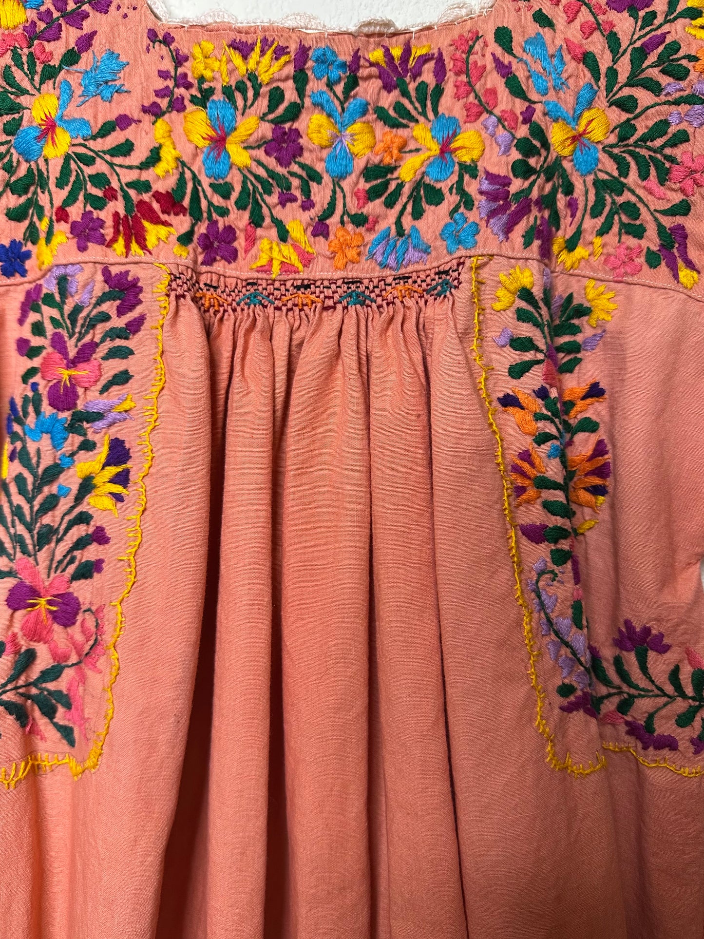 60’s Oaxacan Embroidered Cotton Maxi Dress (XS/S)