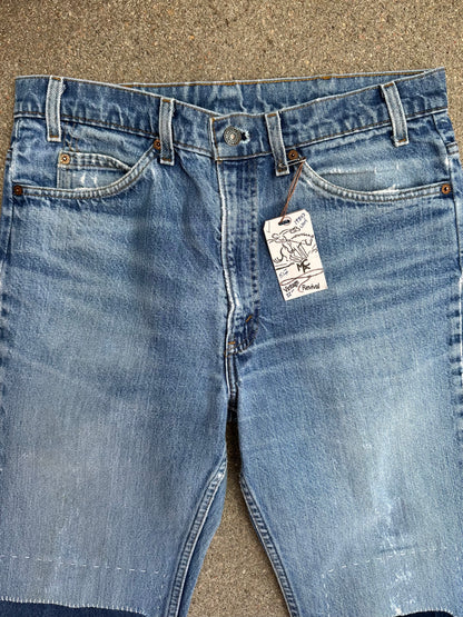 CUSTOM: 80’s Levi’s 517 Orange Tab Bootcut Boro Patched Denim Jeans USA (Men’s 32x31 / Women’s 30)