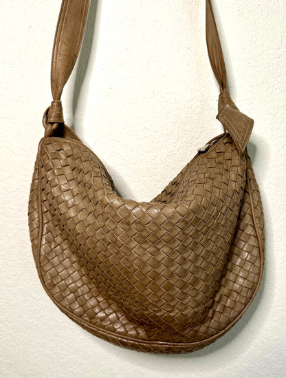 80’s Bottega Veneta Intrecciato Leather Crossbody Bag